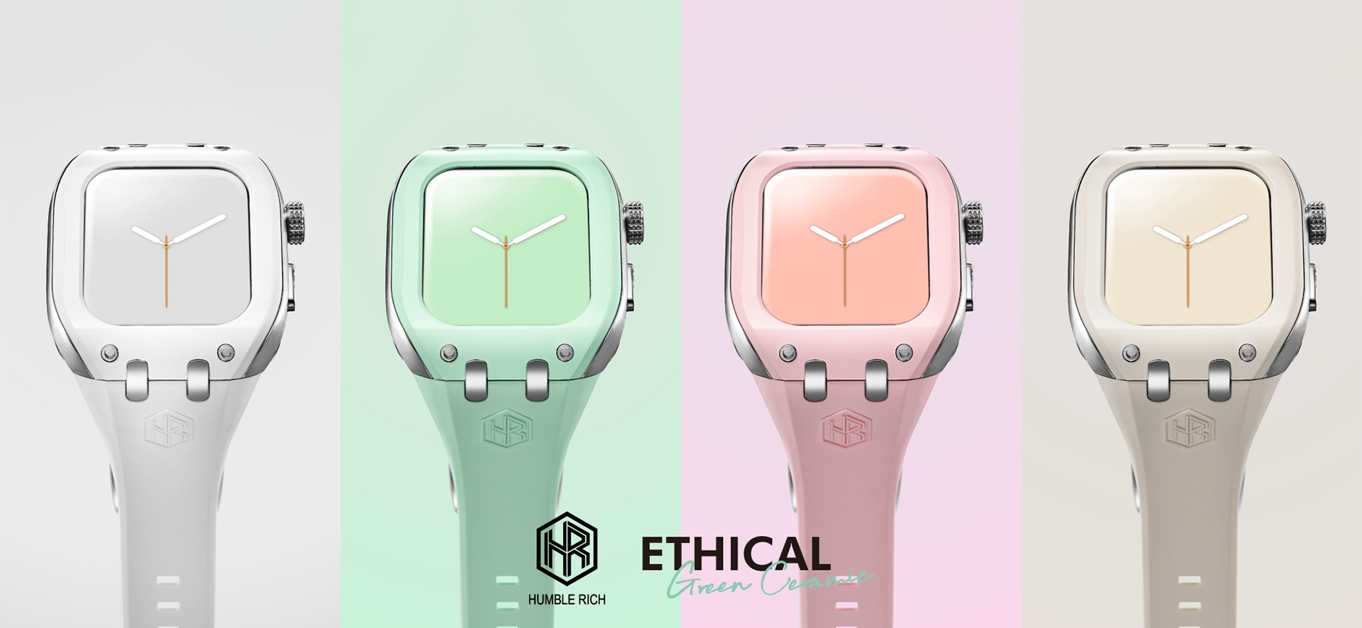 Apple watch ケース 41mm HUMBLE RICH ETHICAL WBB0289-024-SET Apple Watch ケース 9/8/7対応 - Green-Ceramic WBB0289-024-SET